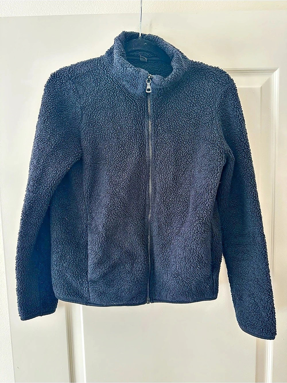 Uniqlo Fluffy Yarn Fleece Full-Zip Jacket Black Medium